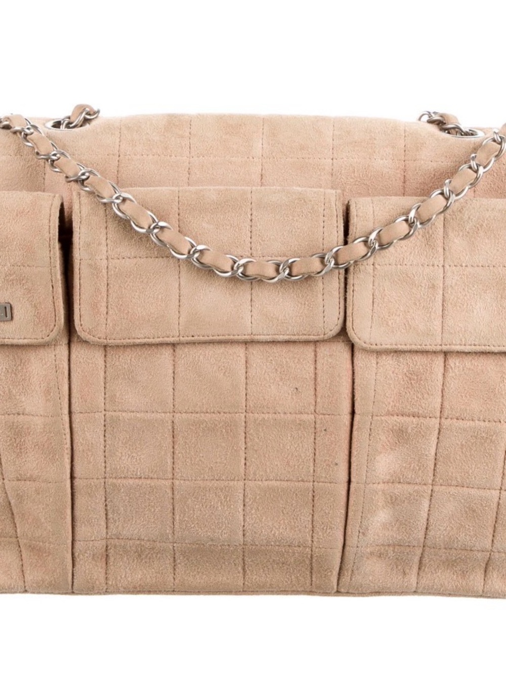 CHANEL suede chocolate bar in ballet pink/ nude - Picture 3 of 11